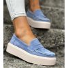 Buty - Lekkie mokasyny slip on na wyższej podeszwie CATTUS BEIGE skóra naturalna - obrazek 11