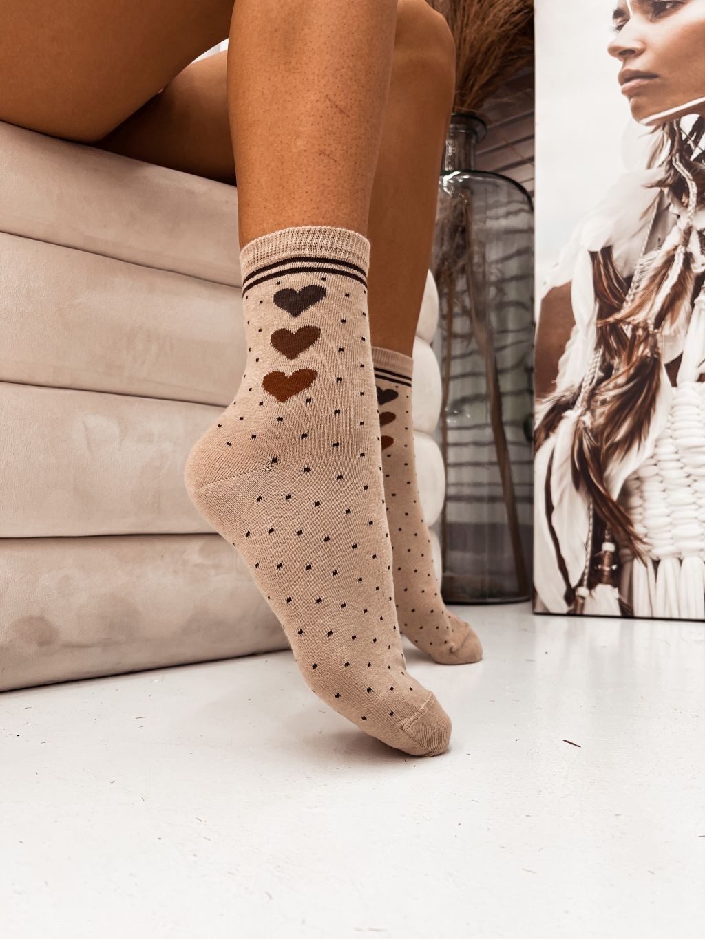 Skarpetki damskie serduszka I