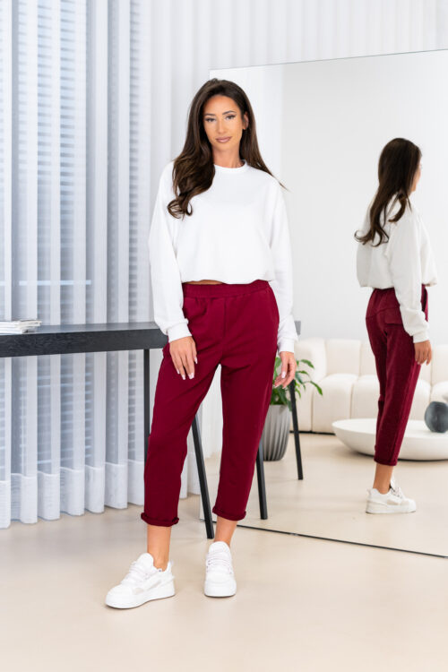 Spodnie Bibi new colors - S/M, Bordowy